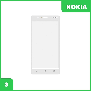 Стекло для переклейки дисплея Nokia 3, белый