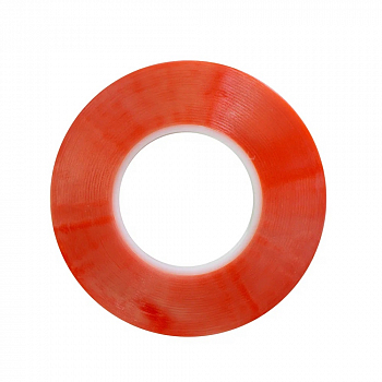 Скотч двусторонний прозрачный 3M с красной защитной лентой, ширина 2мм, длина 50м, толщина 0.1мм